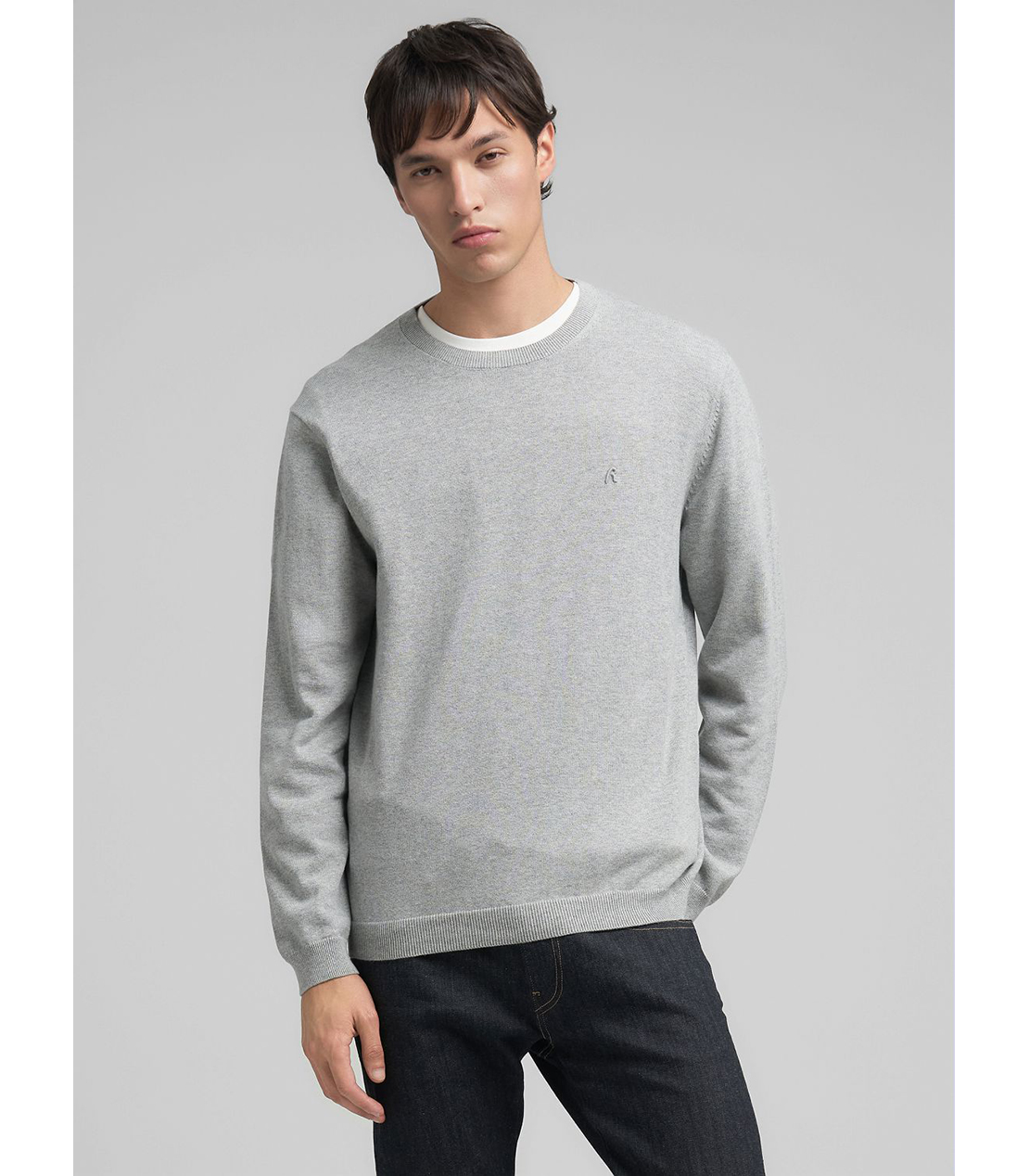 R刺しゅうコットンプルオーバー 詳細画像 メランジグレー 2